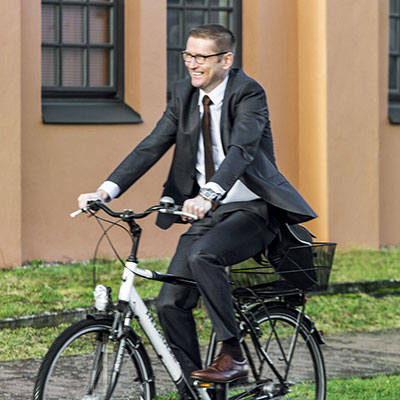 Dirk Flörke fährt Fahrrad